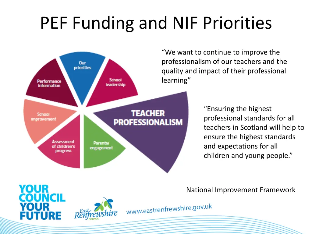 pef funding and nif priorities