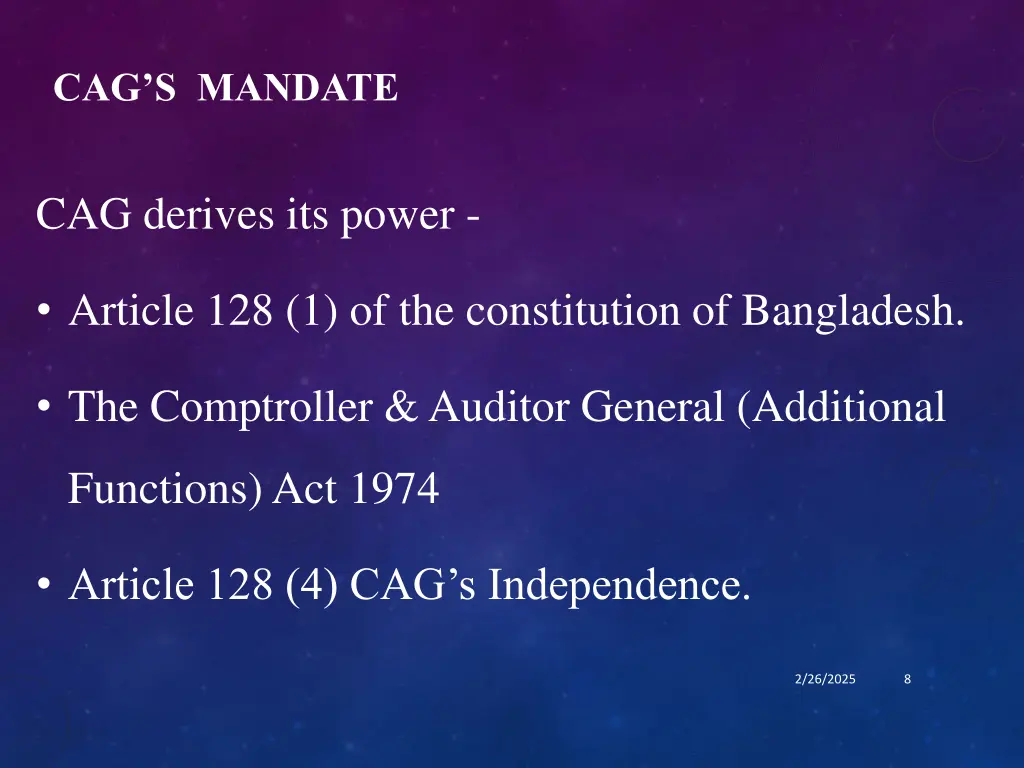 cag s mandate