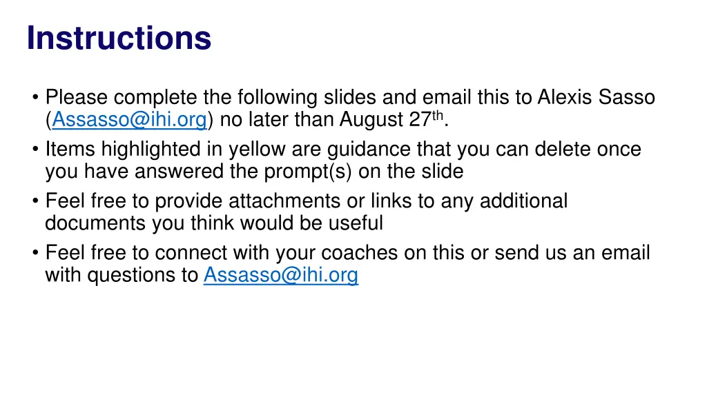 instructions