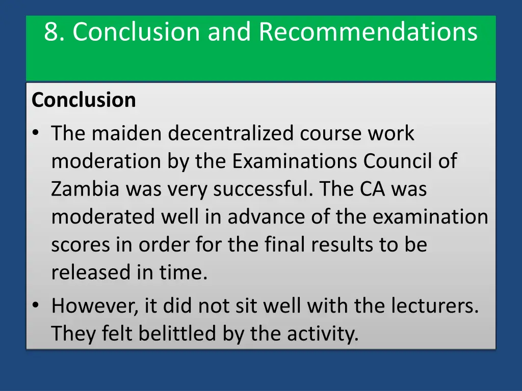 8 conclusion and recommendations