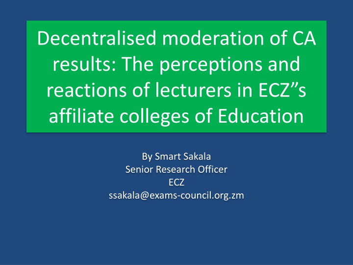 decentralised moderation of ca results