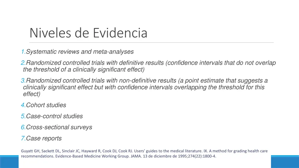 niveles de evidencia