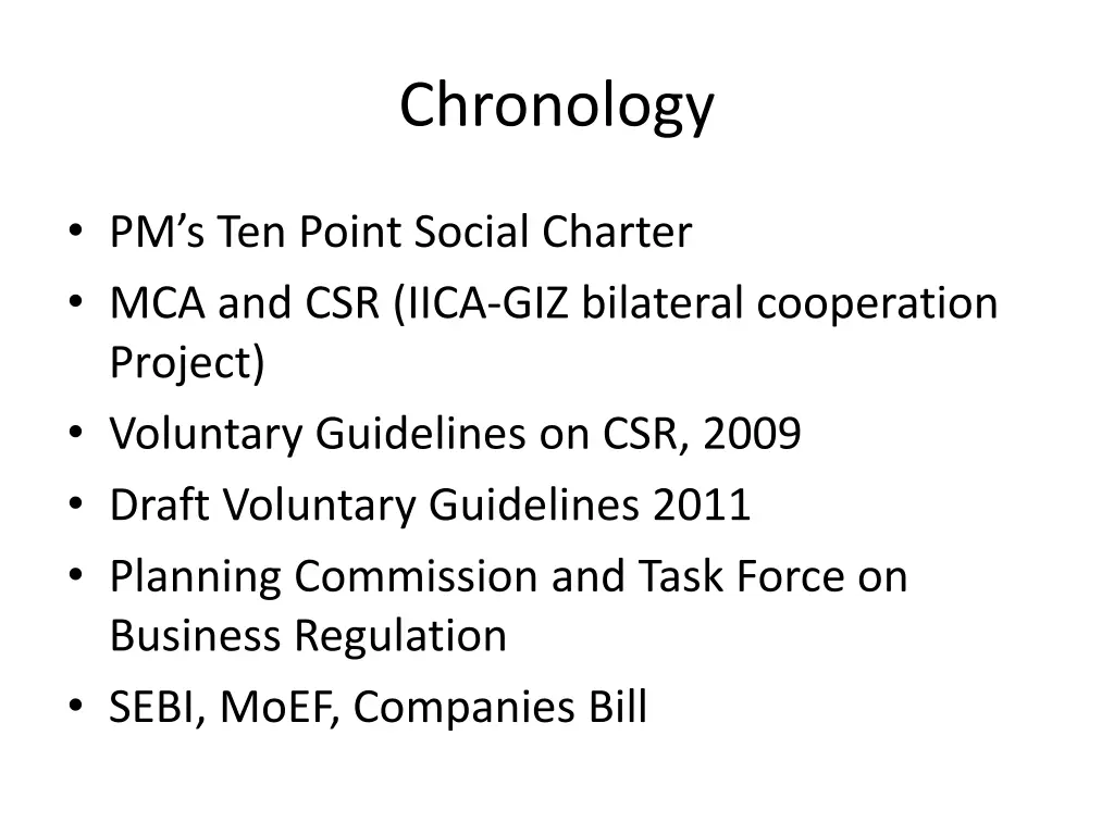 chronology
