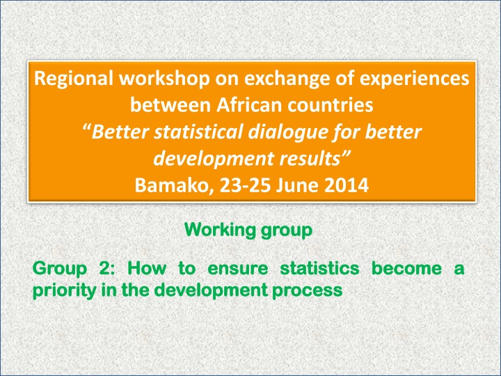 regional workshop on exchange of experiences