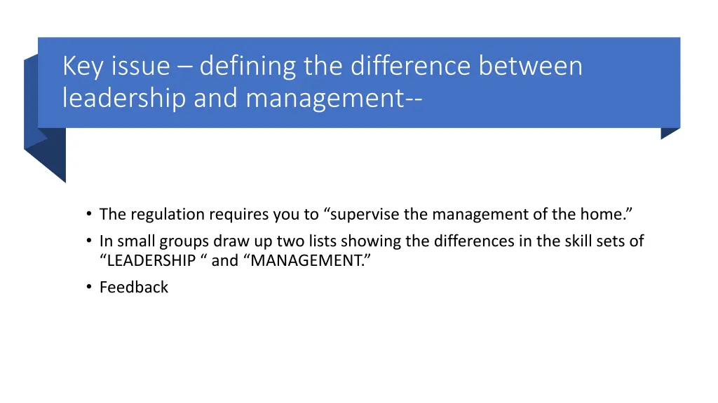 key issue defining the difference between
