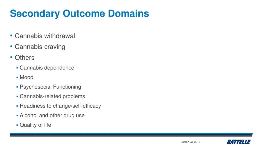 secondary outcome domains