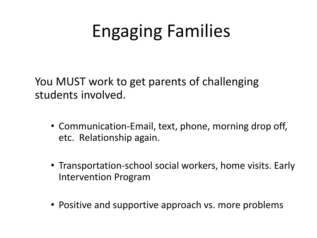 engaging families