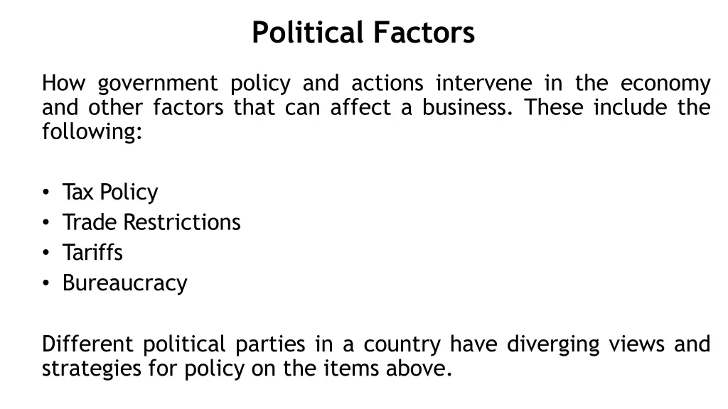 political factors