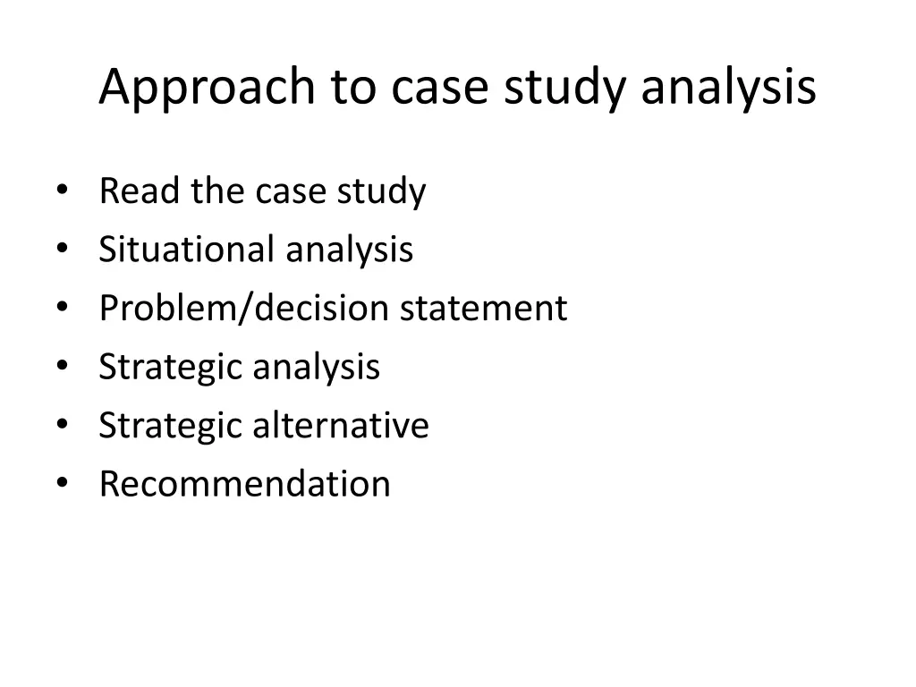 approach to case study analysis
