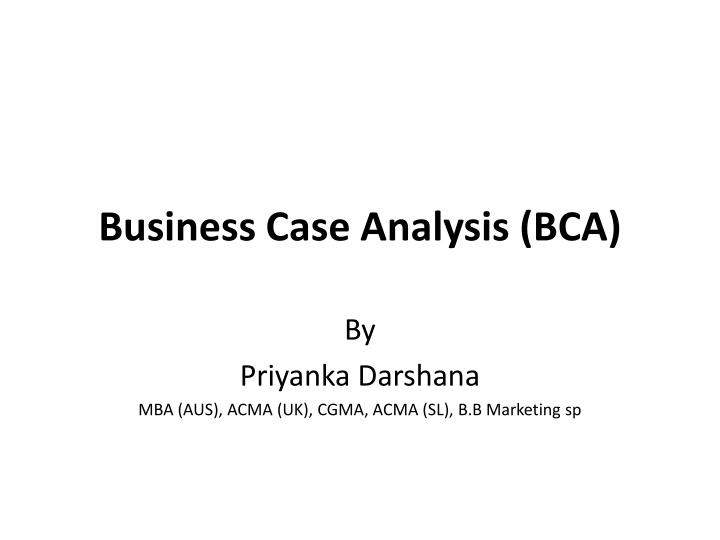 business case analysis bca