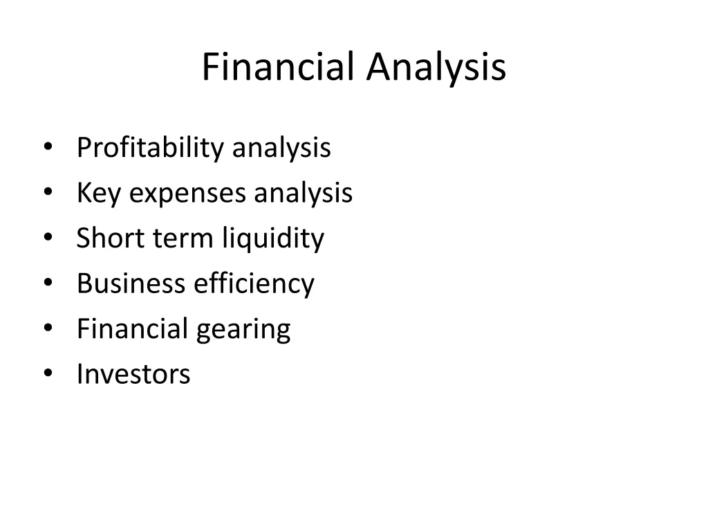 financial analysis