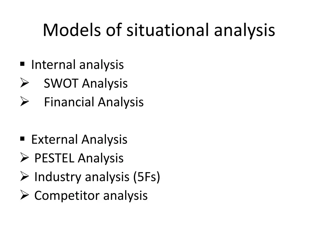 models of situational analysis