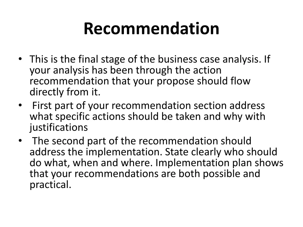 recommendation