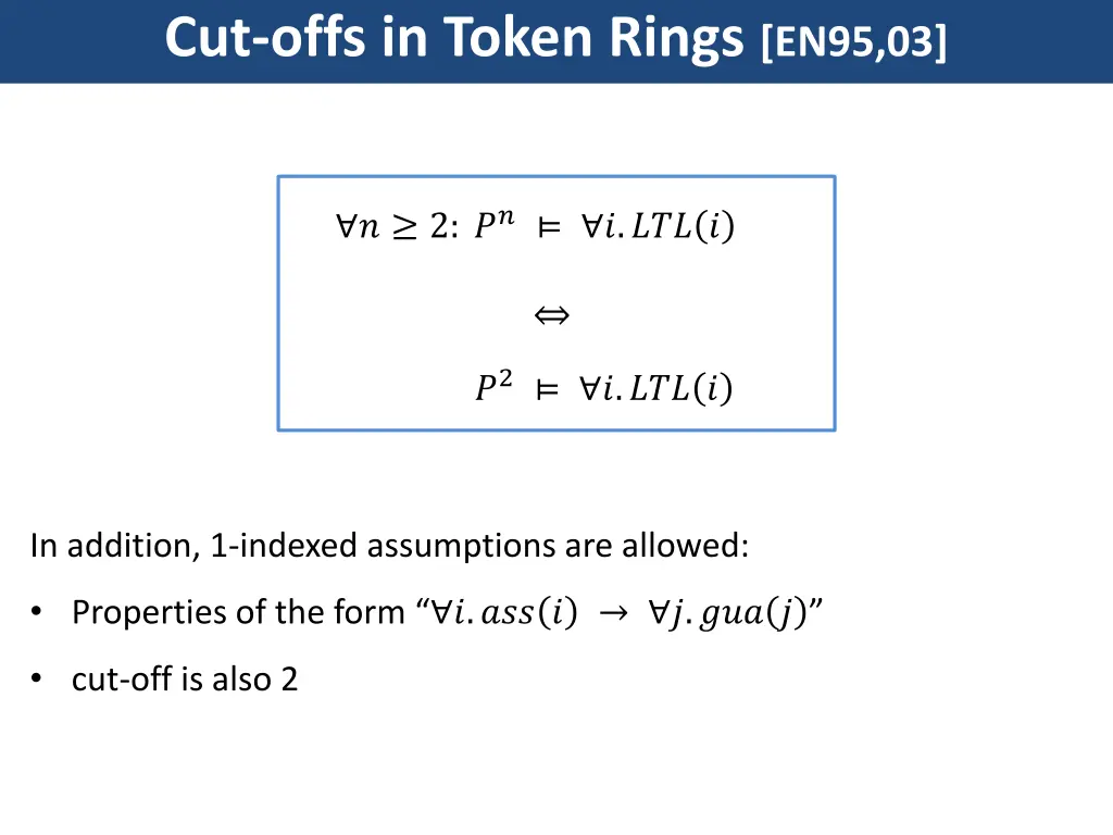 cut offs in token rings en95 03