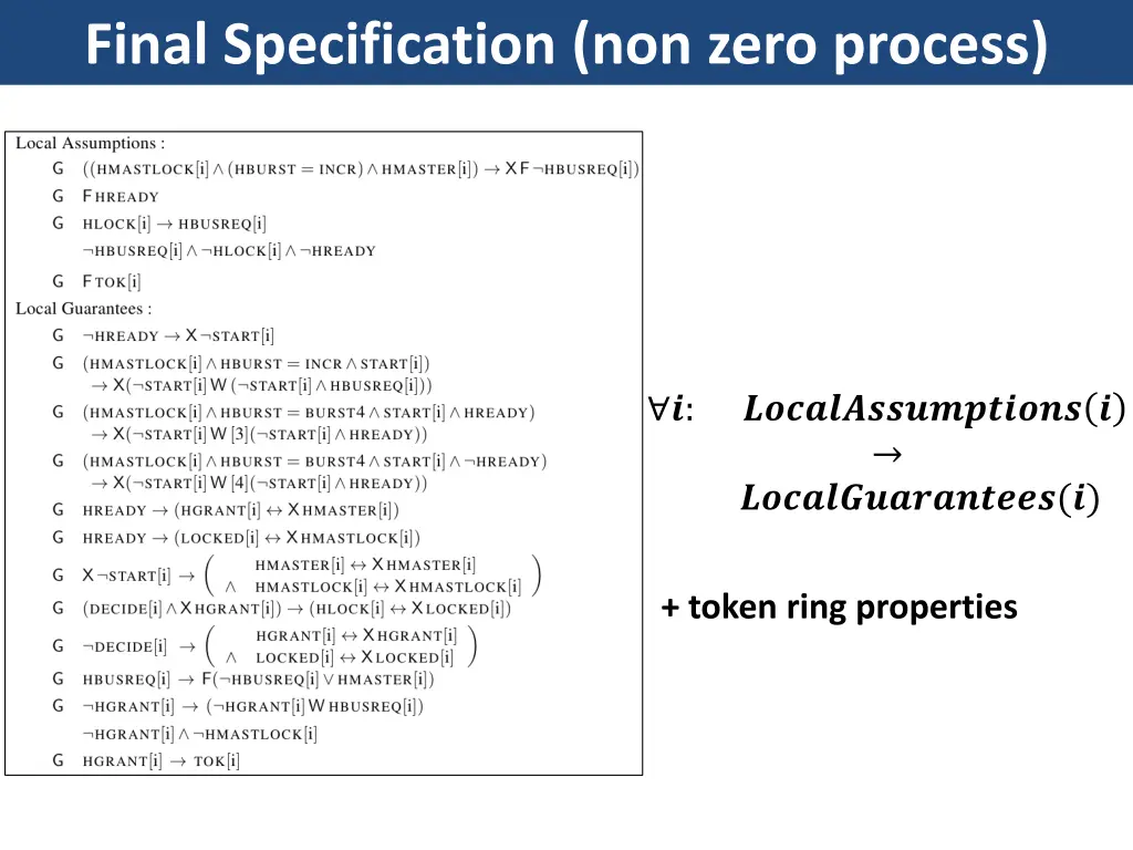 final specification non zero process