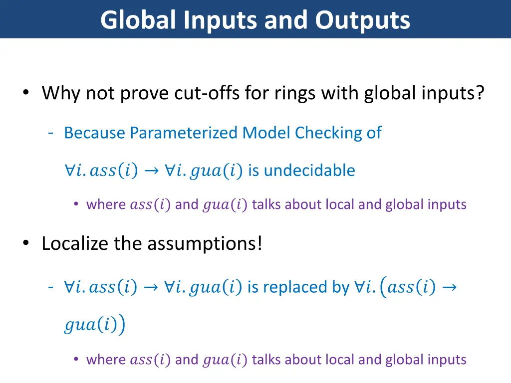 global inputs and outputs