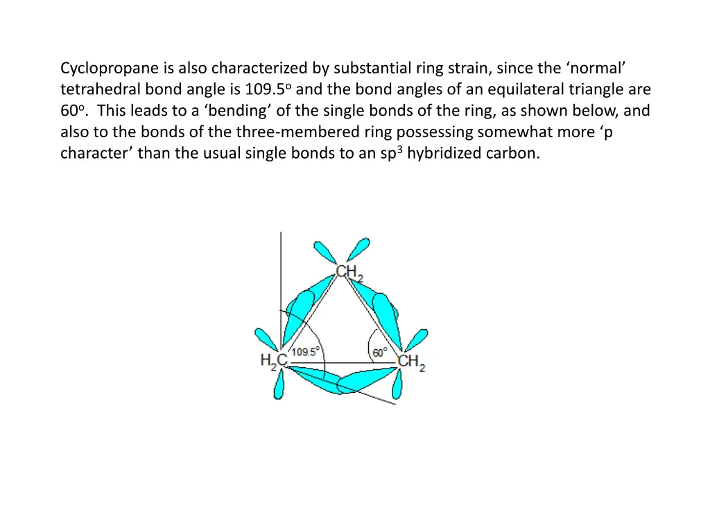 cyclopropane is also characterized by substantial