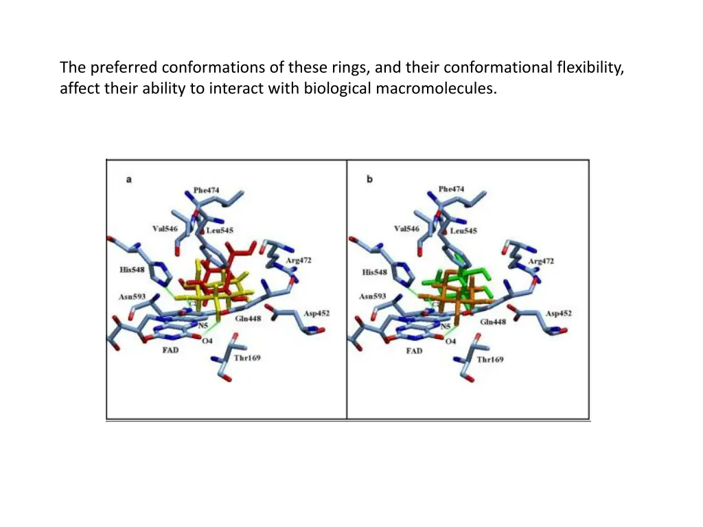 the preferred conformations of these rings