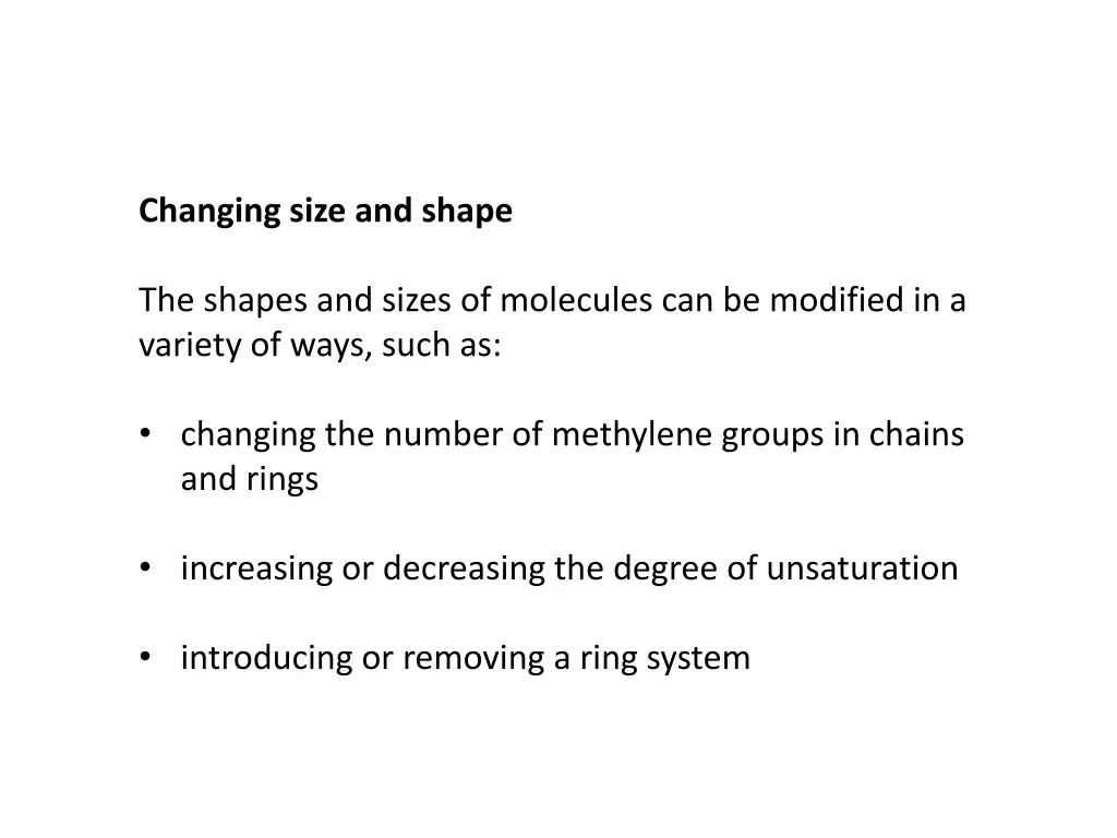 changing size and shape