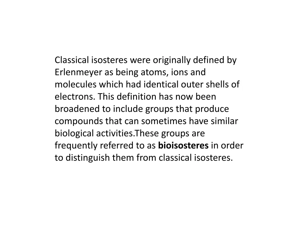 classical isosteres were originally defined