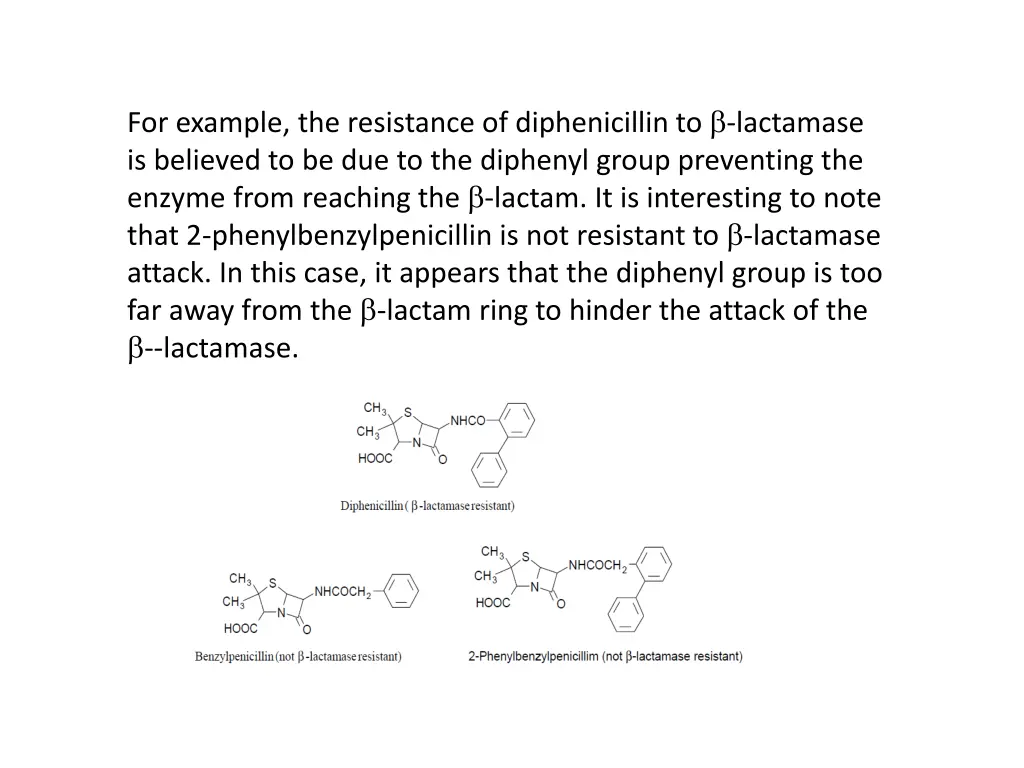 for example the resistance of diphenicillin