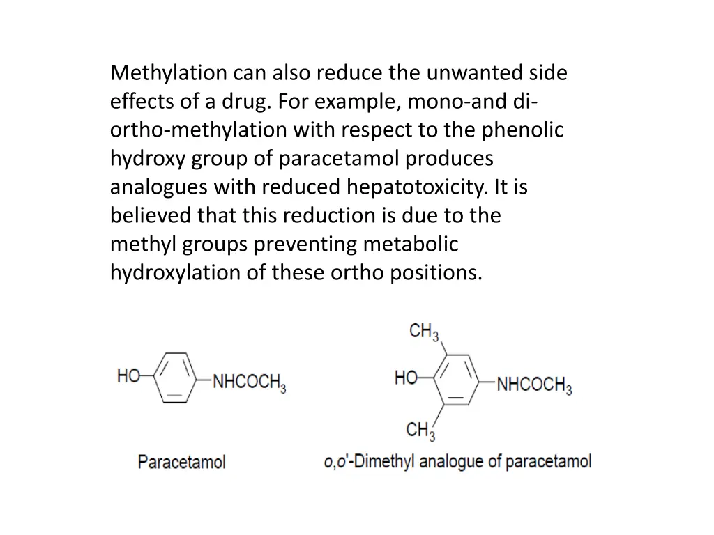 methylation can also reduce the unwanted side