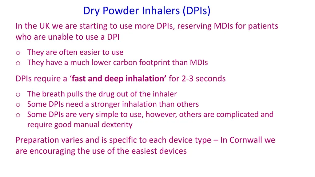 dry powder inhalers dpis
