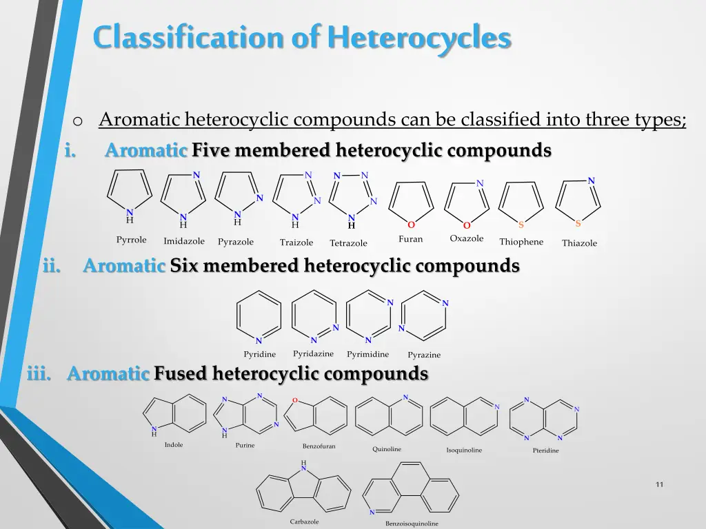 classification of heterocycles 6