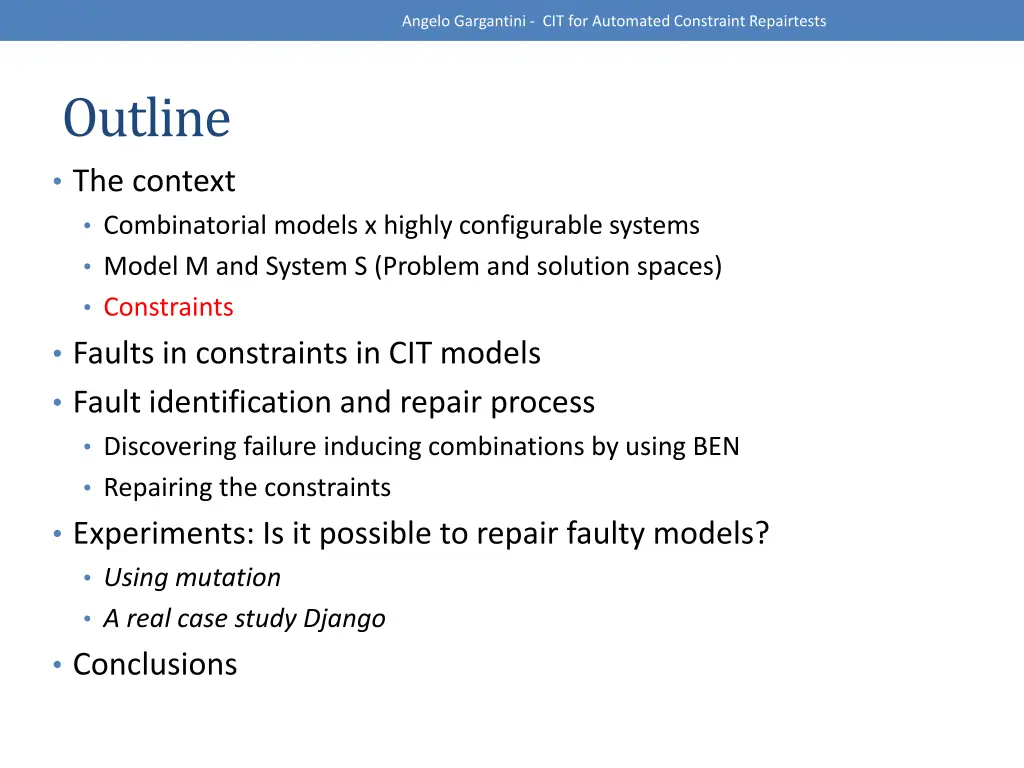 angelo gargantini cit for automated constraint