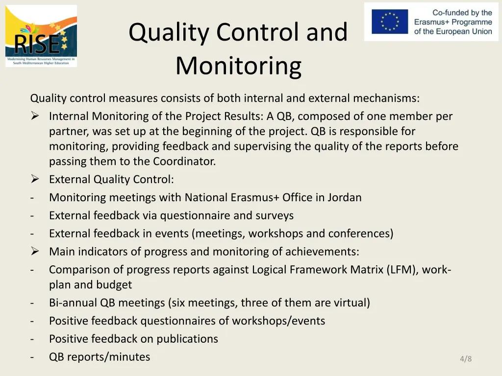 quality control and monitoring