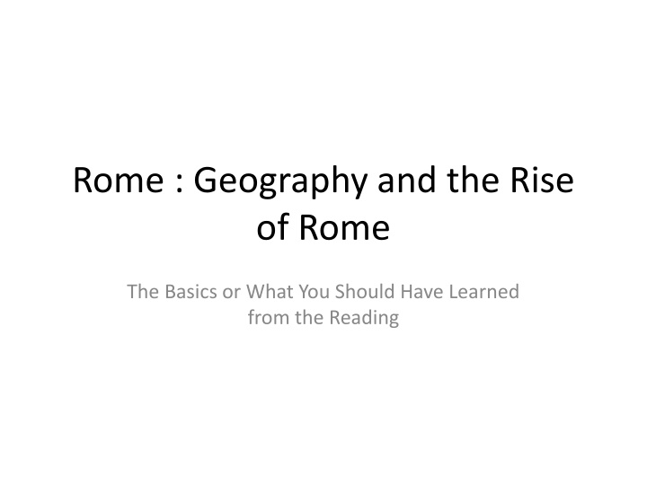 rome geography and the rise of rome