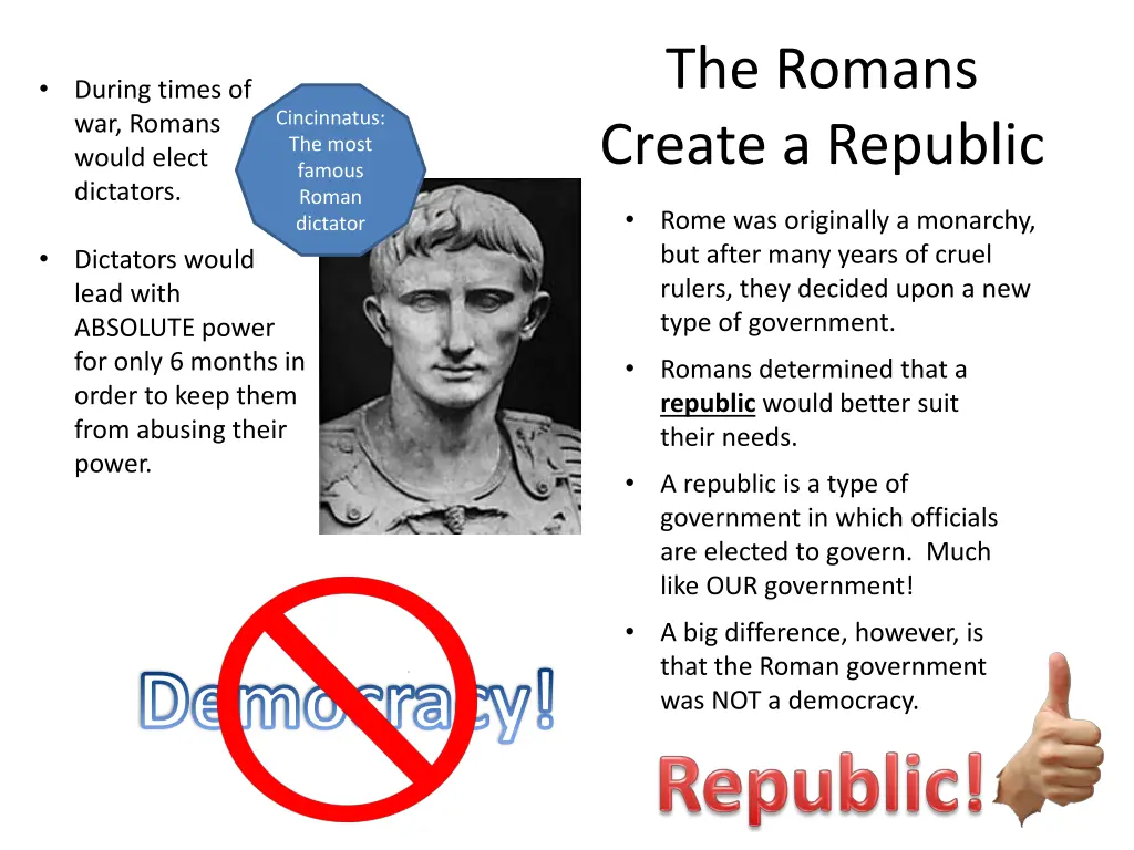 the romans create a republic