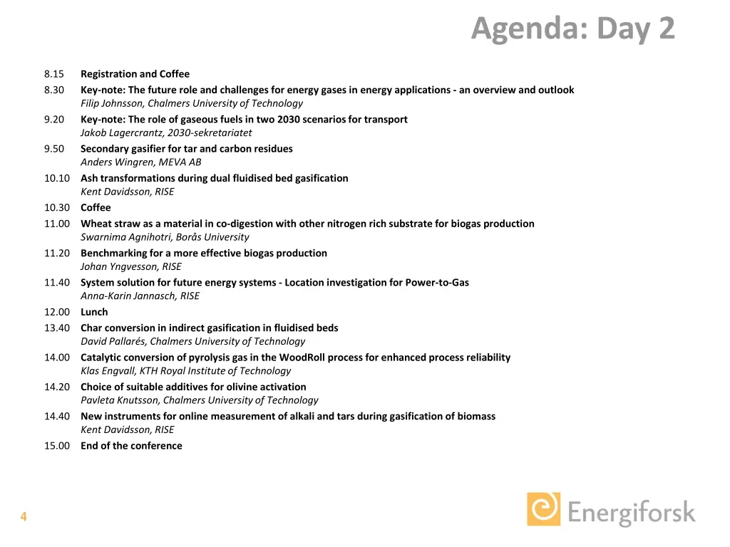 agenda day 2