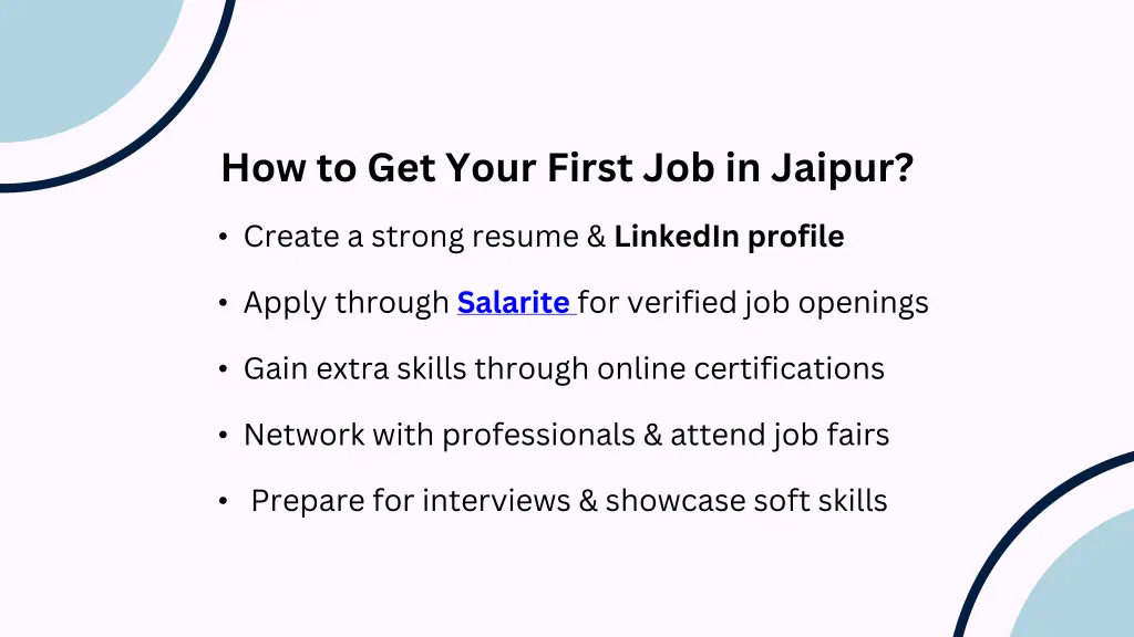 how to get your first job in jaipur