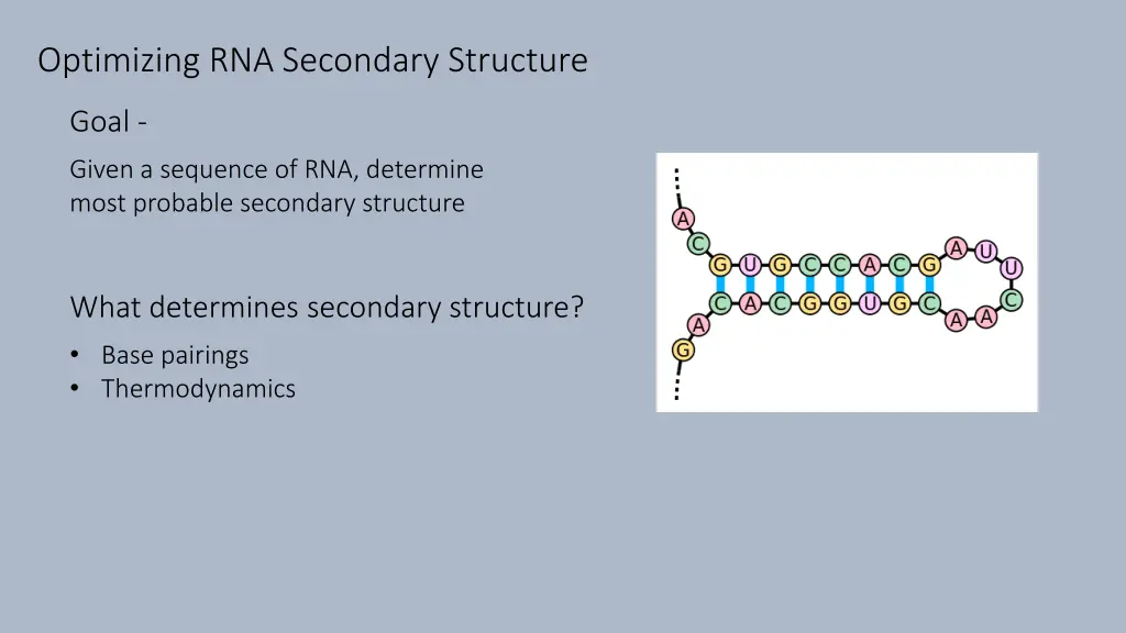 optimizing rna secondary structure