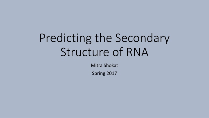 predicting the secondary structure of rna