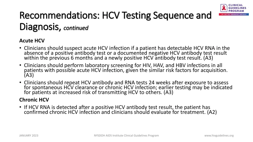 recommendations hcv testing sequence 1
