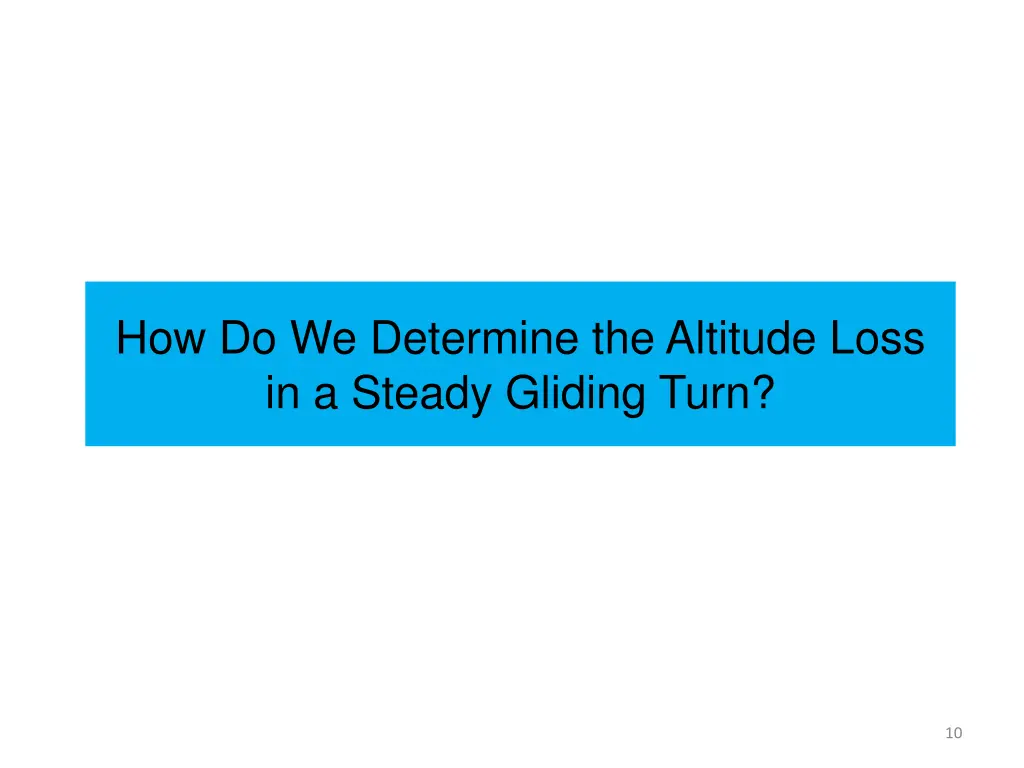 how do we determine the altitude loss in a steady