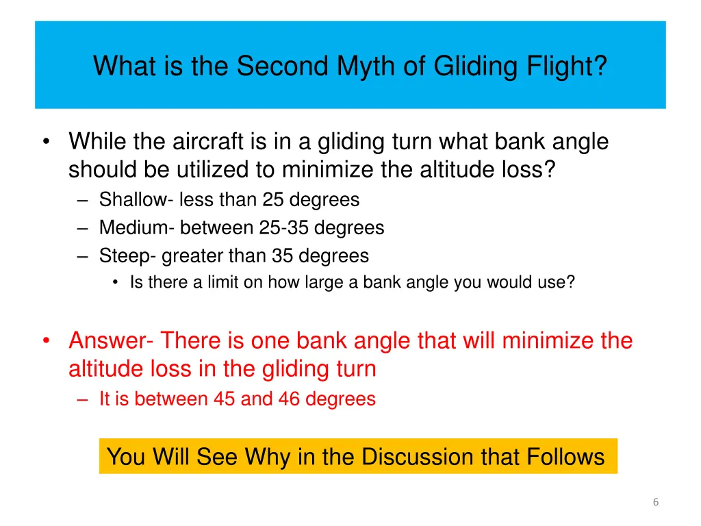 what is the second myth of gliding flight