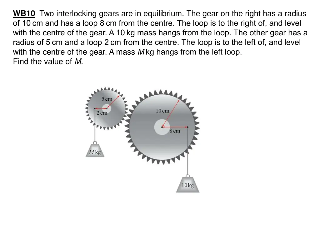 wb10 two interlocking gears are in equilibrium