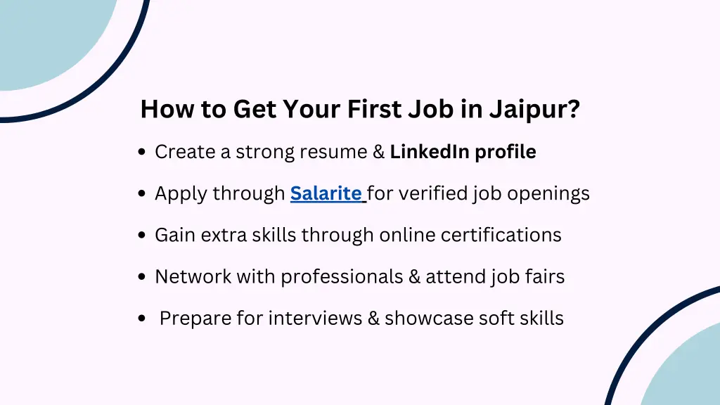 how to get your first job in jaipur