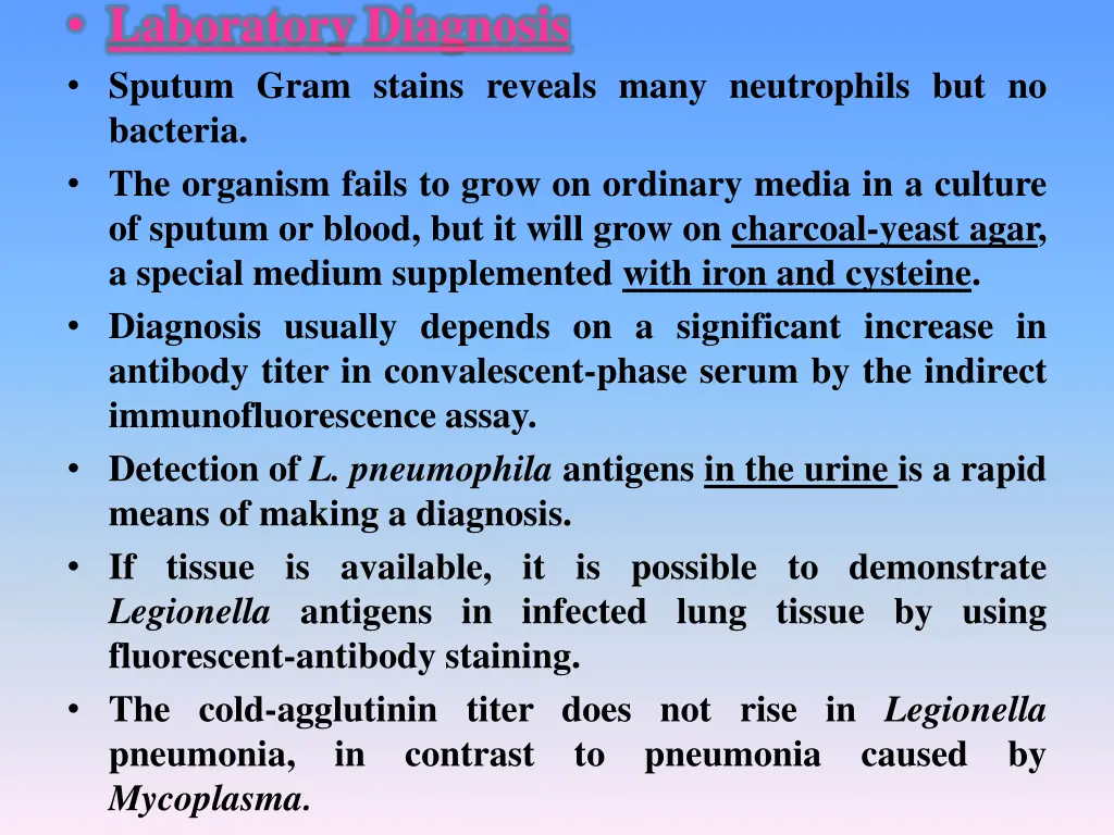 laboratory diagnosis sputum gram stains reveals
