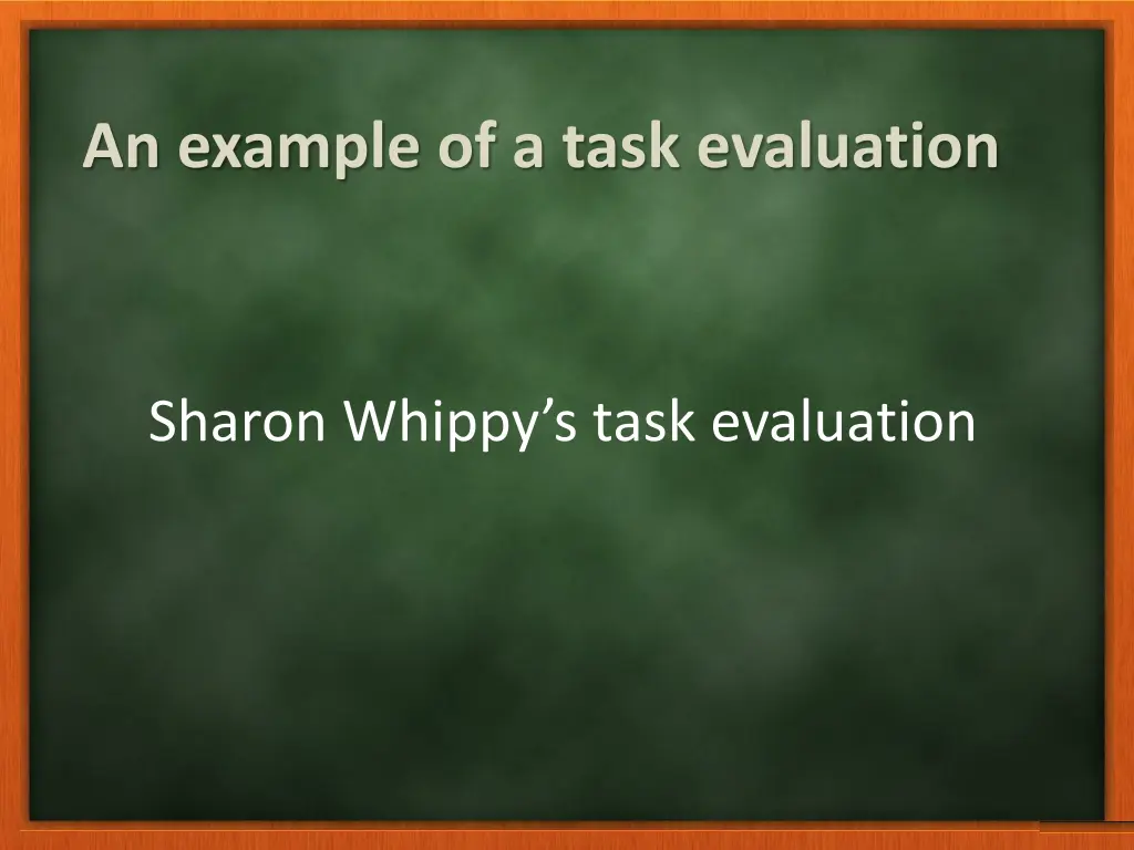 an example of a task evaluation