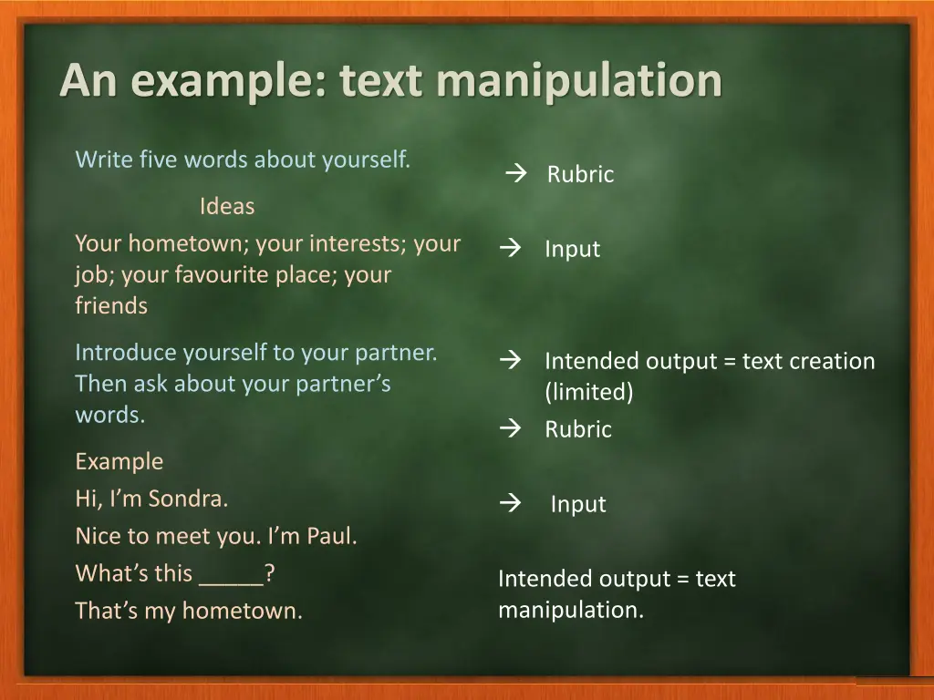 an example text manipulation