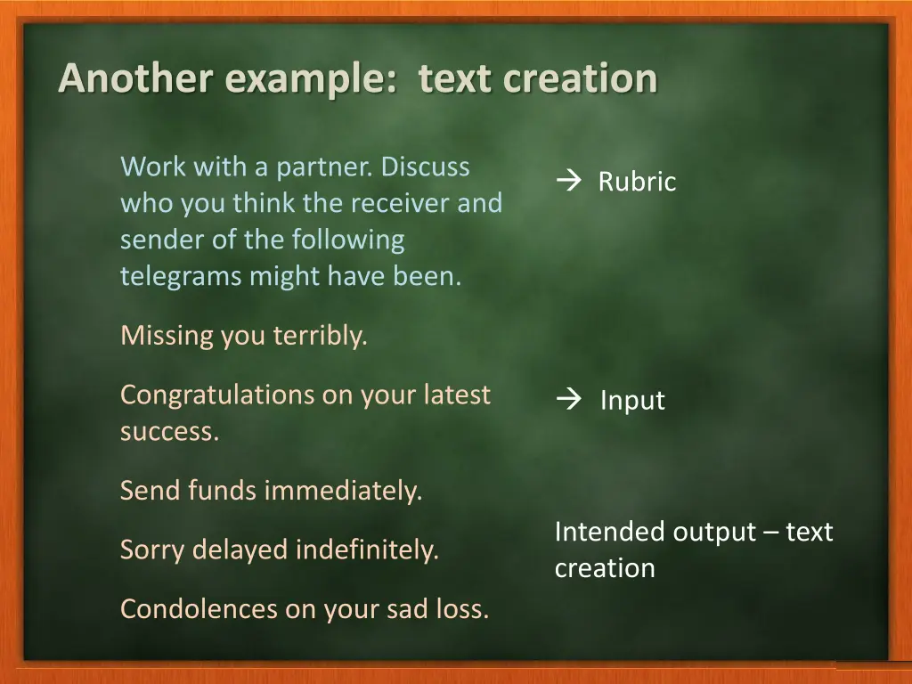 another example text creation