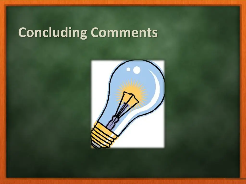 concluding comments
