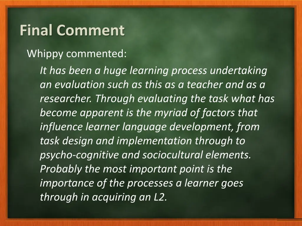final comment