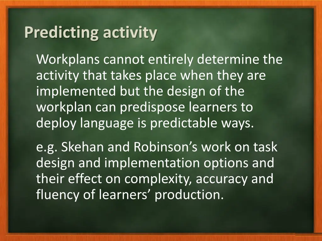 predicting activity
