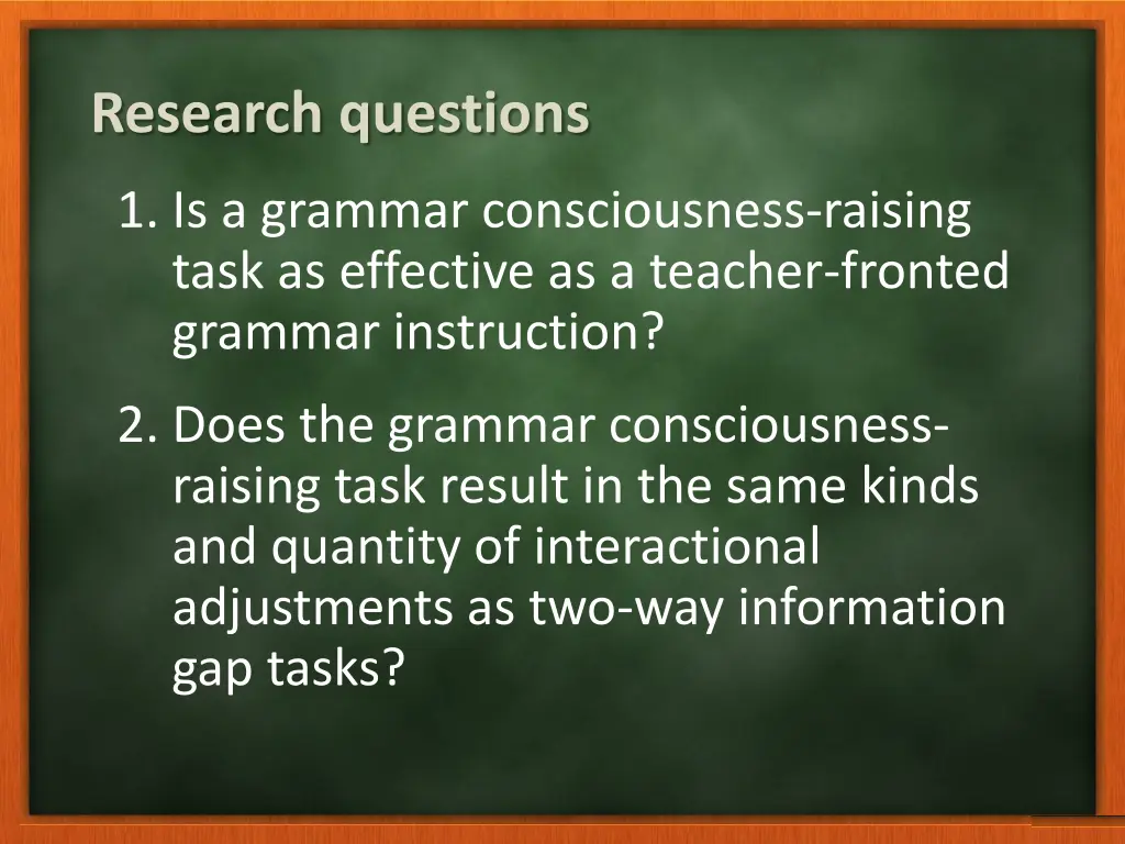 research questions