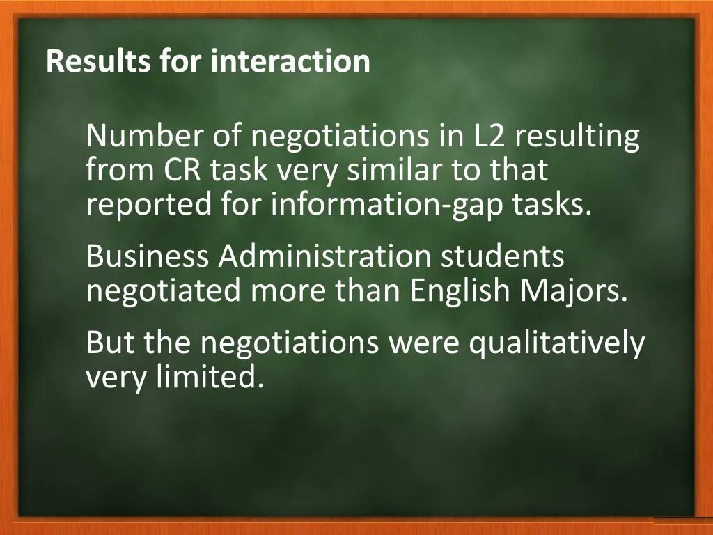 results for interaction